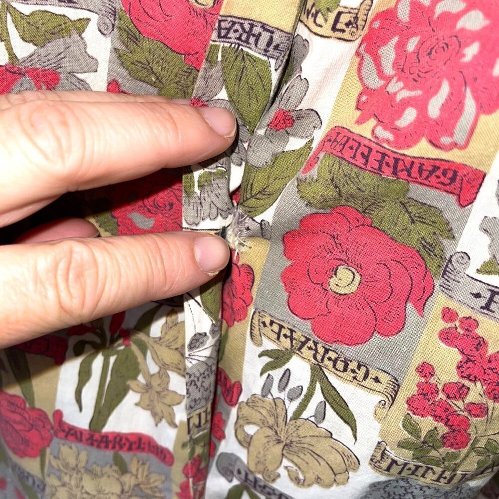 Sherry Lynn Leisure Wear Romper Skirt Set Womens Large L Vintage Botanical Print - Picture 14 of 16